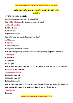 Đề thi giữa kì 2 Kinh tế pháp luật 10 Chân trời sáng tạo (Đề 1)