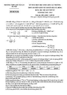 Đề thi HSG Hóa học 10 của các trường THPT Chuyên (Duyên hải, Đồng bằng Bắc Bộ)