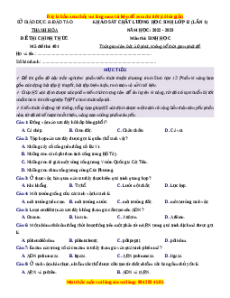 Đề thi thử Sinh học Sở Thanh Hóa năm 2023