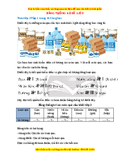 Giải Sgk Toán lớp 3 Bài 19: Bảng thống kê số liệu (Chân trời sáng tạo)