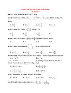 Trắc nghiệm Toán 11 Cánh diều Chương 2 (có đúng sai, trả lời ngắn)