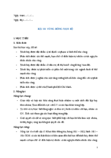 Giáo án Bài 18 Địa lí 9 Kết nối tri thức (2024): Vùng Đông Nam Bộ