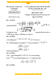 Đề thi HSG Toán 9 cấp tỉnh - Hải Phòng năm học 2022 - 2023 có đáp án