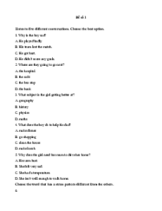 Bộ 12 đề thi cuối kì 1 Tiếng Anh 7 Right on có đáp án