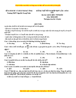 Đề thi thử Sinh Học trường Nguyễn Trung Thiên lần 1 năm 2021
