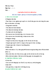 Giáo án Thực hành và trải nghiệm Toán lớp 5 Chân trời sáng tạo