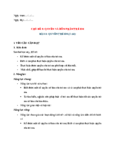 Giáo án Bài 11 Đạo đức lớp 4 Chân trời sáng tạo: Quyền trẻ em