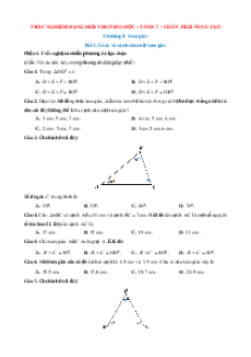 Trắc nghiệm Toán 7 Đúng-Sai, Trả lời ngắn Chân trời sáng tạo Chương 8