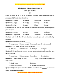 Đề thi giữa kì 1 Tiếng Anh 11 Ilearn smart (đề 5)