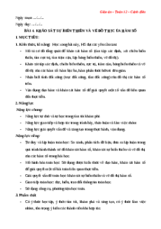 Giáo án Khảo sát sự biến thiên và vẽ đồ thị của hàm số Toán 12 Cánh diều