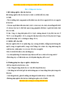 Lý thuyết Nhập môn Hóa 10 Cánh diều