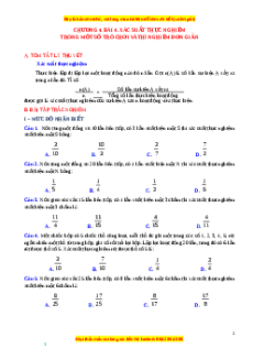 Chuyên đề Xác suất thực nghiệm trong một trò chơi và thí nghiệm đơn giản Toán 6 Cánh diều