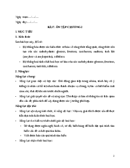 Giáo án Ôn tập chương 2 Hóa học 12 Kết nối tri thức