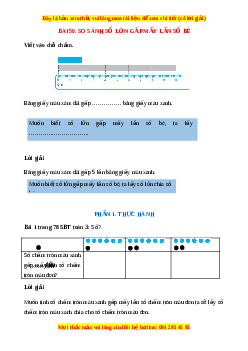 VBT Toán lớp 3 Bài 50 (Chân trời sáng tạo): So sánh số lớn gấp mấy lần số bé