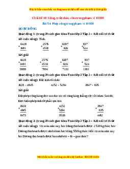 Giải Sgk Toán lớp 3 Bài 54: Phép cộng trong phạm vi 10000 (Kết nối tri thức)