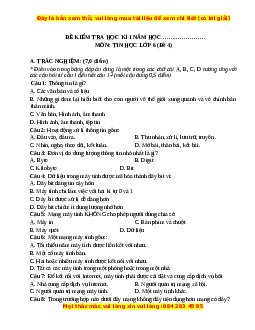 Đề thi cuối kì 1 Tin học 6 Kết nối tri thức - Đề 4
