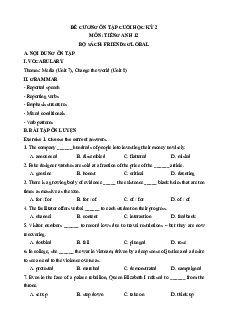 Đề cương ôn tập Cuối kì 2 Tiếng Anh 12 Friends global