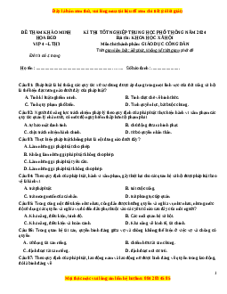Đề Tốt nghiệp GDCD 2024 theo đề tham khảo (Đề 4)