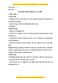 Giáo án Bài tập cuối chương 3 Toán 6 Cánh diều