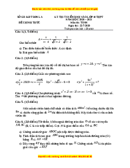 Đề thi vào 10 môn Toán tỉnh Sơn La (Hệ không chuyên) năm 2021