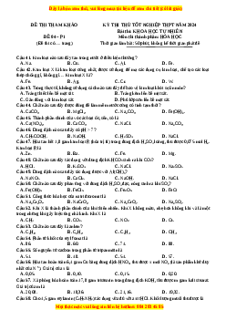 Đề Tốt nghiệp Hóa học 2024 theo đề tham khảo (Đề 4)