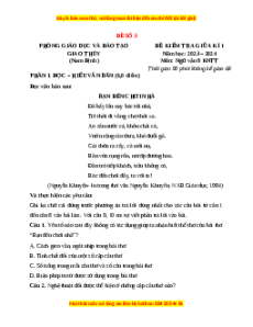 Đề thi giữa kì 1 Ngữ văn 8 Kết nối tri thức (đề 13)