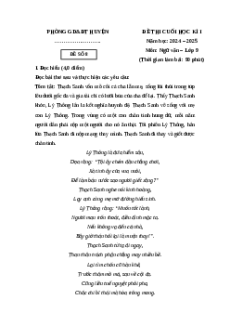 Đề thi Cuối kì 1 Ngữ văn 9 Chân trời sáng tạo 2024 (Đề 8)