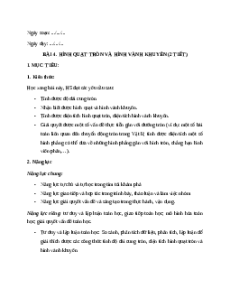 Giáo án Hình quạt tròn và hình vành khuyên Toán 9 Chân trời sáng tạo