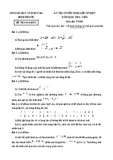 Đề minh họa Toán thi vào lớp 10 Bình Phước 2025