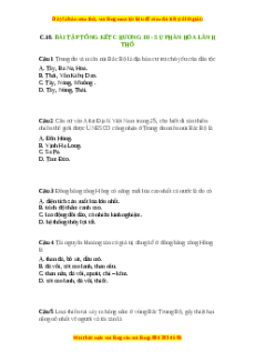 Trắc nghiệm Tổng kết chương 3 Địa lí 9