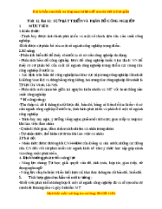 Giáo án Bài 12 Địa lí 9: Sự phát triển và phân bố công nghiệp