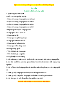 Hệ thống hóa kiến thức Công nghệ 10 Cánh diều Chủ đề 2