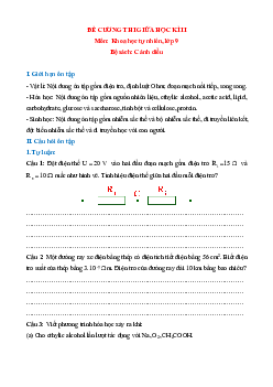 Đề cương ôn tập Giữa kì 2 Khoa học tự nhiên 9 Cánh diều