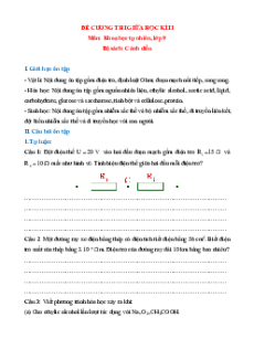 Đề cương ôn tập Giữa kì 2 Khoa học tự nhiên 9 Cánh diều