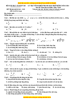 Đề Tốt nghiệp Vật lí 2024 theo đề tham khảo (Đề 10)
