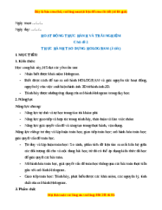 Giáo án Hoạt động TH và TN: Tạo dựng Hologram Toán 8 Cánh diều