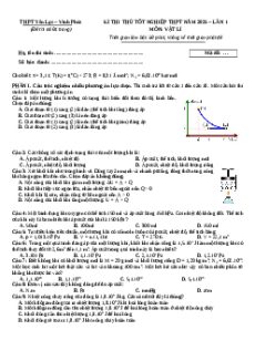 Đề thi thử tốt nghiệp Vật lí 2025 trường THPT Yên Lạc - Vĩnh Phúc - Lần 1