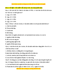 Trắc nghiệm Bài 4 Lịch sử 10 Cánh diều: Sử học với một số lĩnh vực, ngành hiện đại