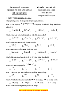 Đề thi cuối kì 1 Toán 6 Kết nối tri thức Phòng GD&ĐT Thị xã Kinh Môn - Hải Dương