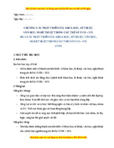 Giáo án Bài 13 Lịch sử 8 Kết nối tri thức (2024): Sự phát triển của khoa học, kĩ thuật, văn học, nghệ thuật trong các thế kỉ XVIII - XIX