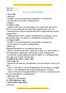 Giáo án Bài 33 KHTN 6 Chân trời sáng tạo (2024): Đa dạng sinh học