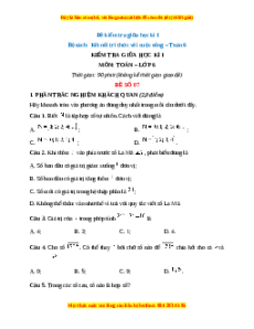 Đề thi giữa kì 1 Toán 6 Kết nối tri thức (Đề 8)
