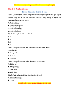 Trắc nghiệm Bài 12 Tin học 10 Kết nối tri thức: Phần mềm thiết kế đồ họa