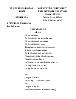 Đề minh họa thi vào lớp 10 Ngữ văn 2025 - Sở GD Hà Nội
