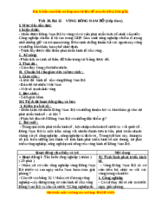 Giáo án Bài 32 Địa lí 9: Vùng Đông Nam Bộ (tiếp theo)