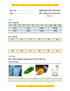 Bài tập cuối tuần Tiếng việt lớp 1 Tuần 3 Cánh diều (có lời giải)