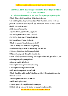 Trắc nghiệm Bài 14 Lịch sử 6 Cánh diều: Chính sách cai trị của các triều đại phong kiến phương Bắc và chuyển biến kinh tế, văn hóa, xã hội của Việt Nam thời Bắc thuộc