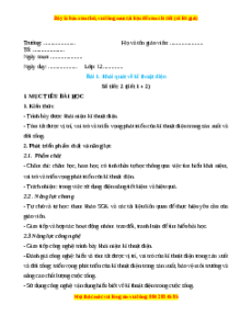 Giáo án Bài 1: Khái quát về kĩ thuật điện (2024) Công nghệ Điện - Điện tử 12 Cánh diều