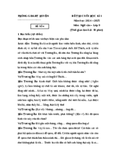 Đề thi Cuối kì 1 Ngữ văn 9 Kết nối tri thức 2024 (Đề 4)