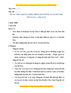 Giáo án Bài 16 Lịch sử 7 Cánh diều (Phiên bản 2): Công cuộc xây dựng đất nước thời Trần (1226-1400)
